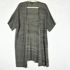 Eileen Fisher Sleek Tencel Knit Cardigan Size Large XL Lyocell Short Sleeve